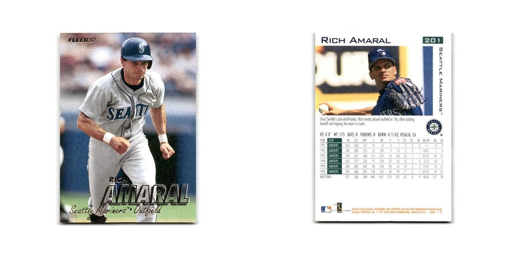 Rich Amaral 1997 Fleer #201 Seattle Mariners Baseball Card NM