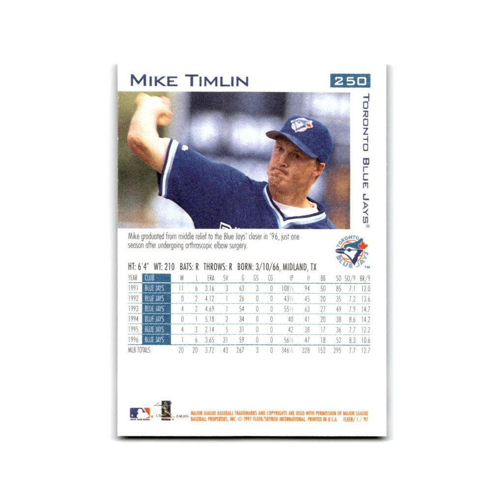 Mike Timlin 1997 Fleer #250 Toronto Blue Jays Baseball Card NM