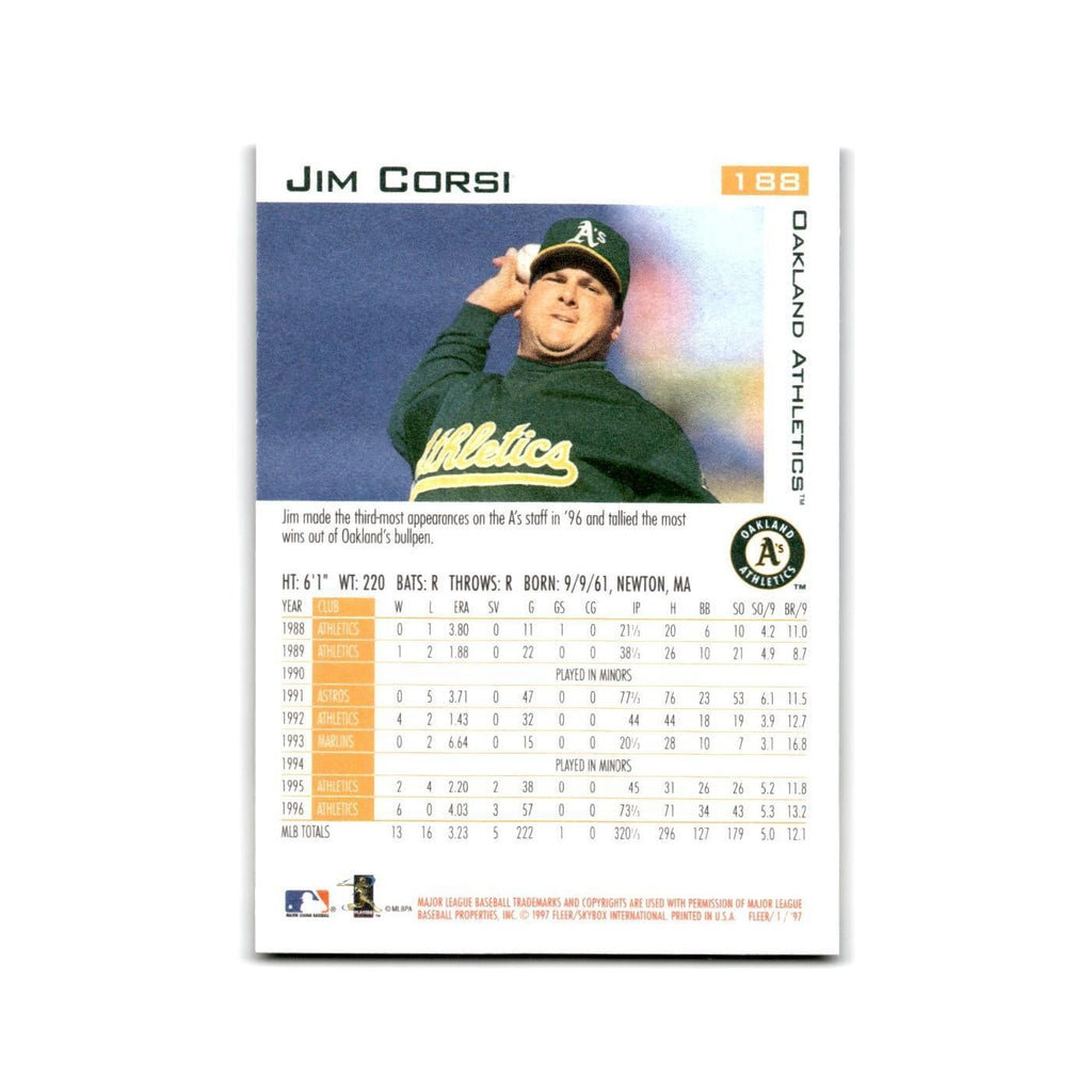 Jim Corsi 1997 Fleer #188 Oakland Athletics NM
