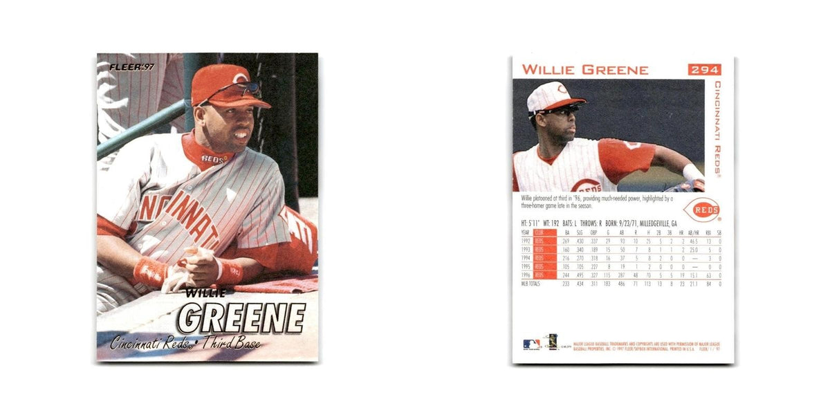 Willie Greene 1997 Fleer #294 Cincinnati Reds Baseball Card NM