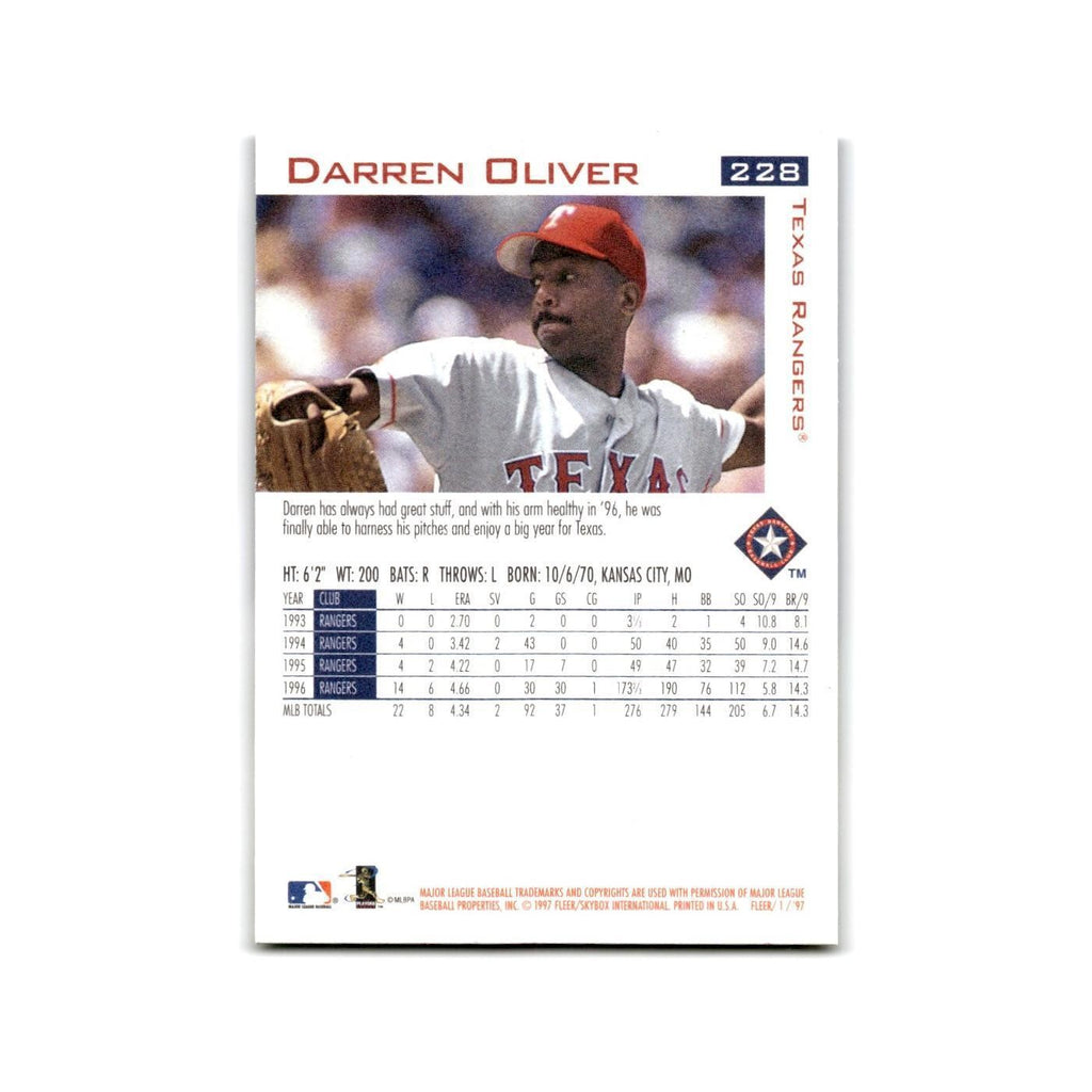 Darren Oliver 1997 Fleer #228 Texas Rangers Baseball Card NM