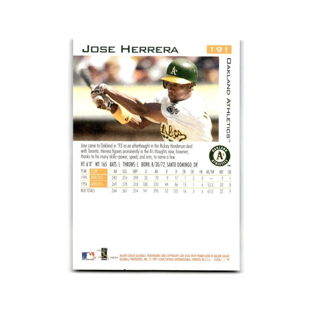 Jose Herrera 1997 Fleer #191 Oakland Athletics Baseball Card NM