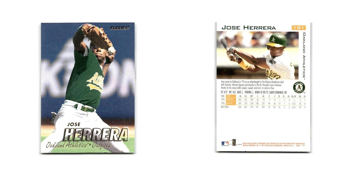 Jose Herrera 1997 Fleer #191 Oakland Athletics Baseball Card NM
