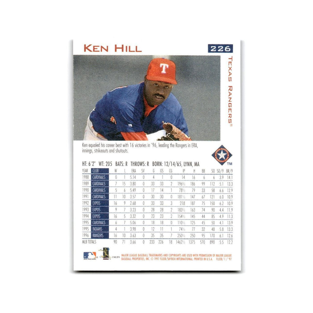Ken Hill 1997 Fleer #226 Texas Rangers Baseball Card NM