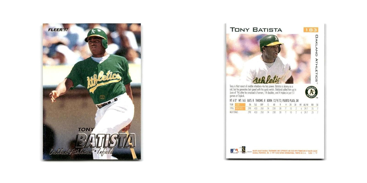 Tony Batista 1997 Fleer #183 Oakland Athletics Baseball Card NM