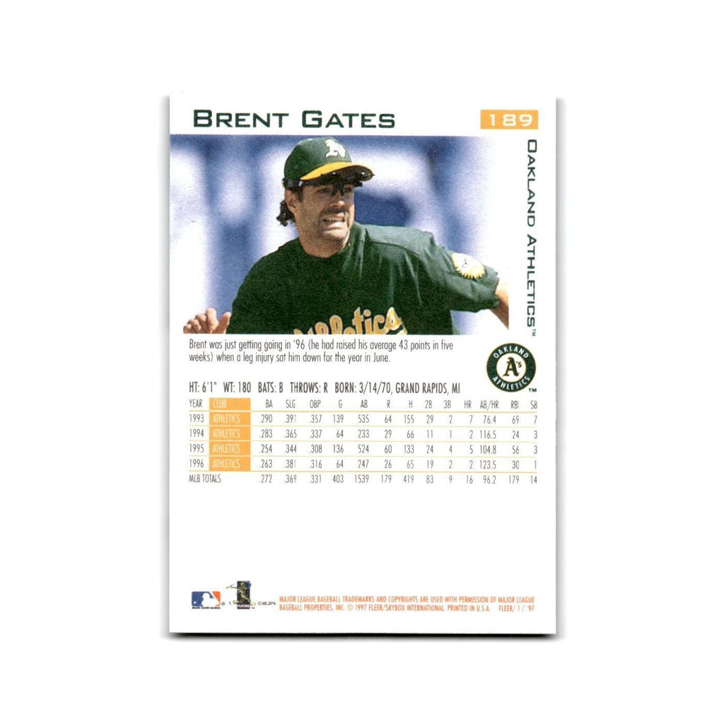 Brent Gates 1997 Fleer #189 Oakland Athletics Baseball Card NM