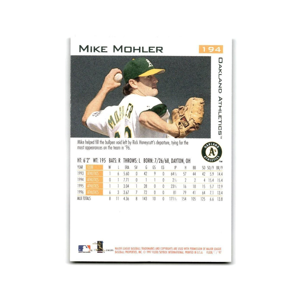 Mike Mohler 1997 Fleer #194 Oakland Athletics NM