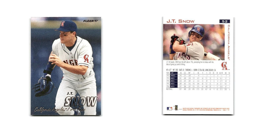 J.T. Snow 1997 Fleer #52 California Angels NM