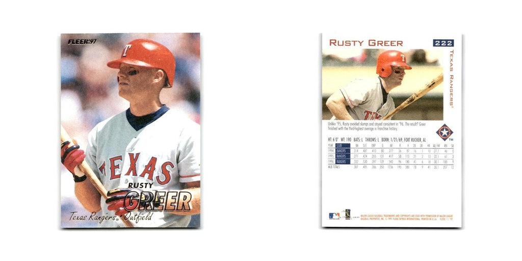 Rusty Greer 1997 Fleer #222 Texas Rangers Baseball Card NM