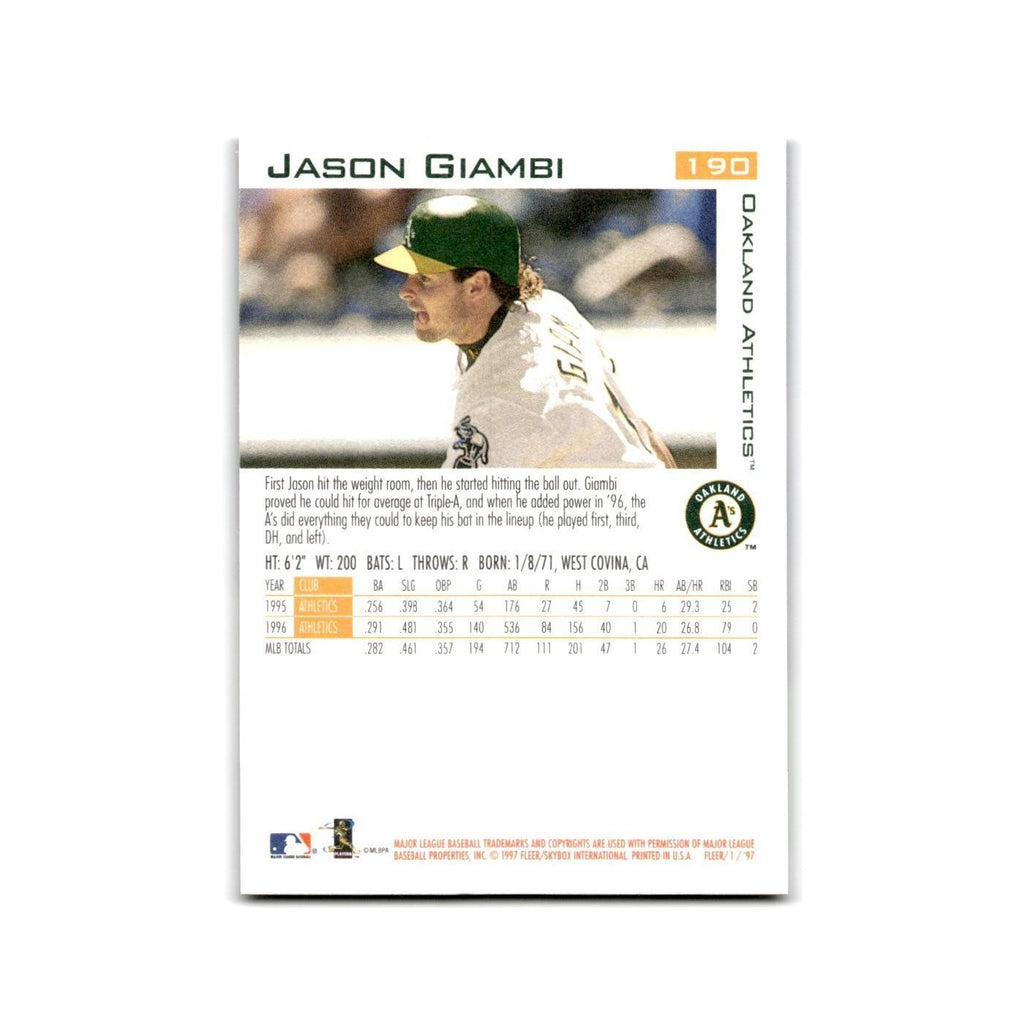 Jason Giambi 1997 Fleer #190 Oakland Athletics Baseball Card NM