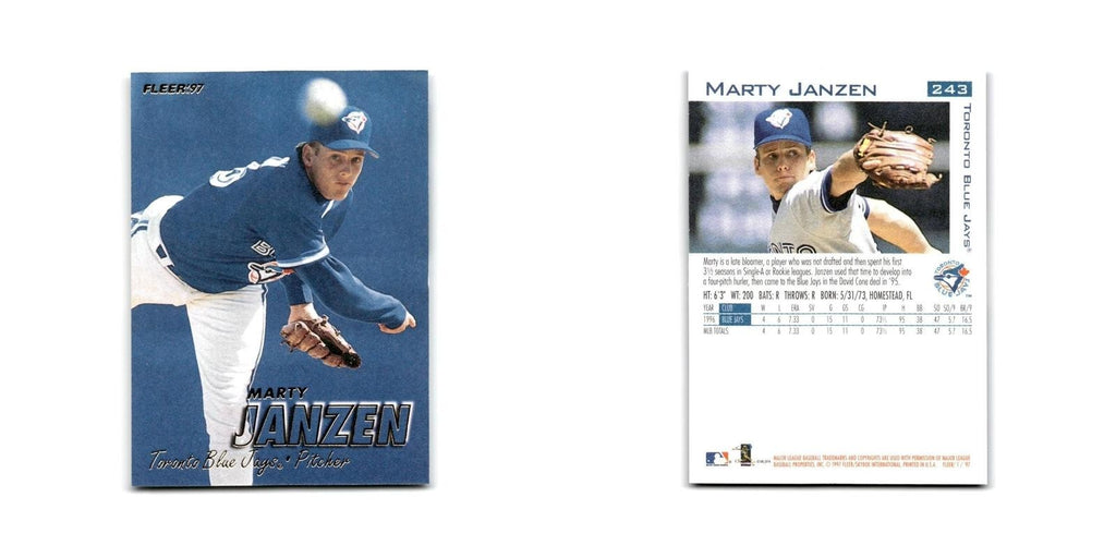 Marty Janzen 1997 Fleer #243 Toronto Blue Jays Baseball Card NM