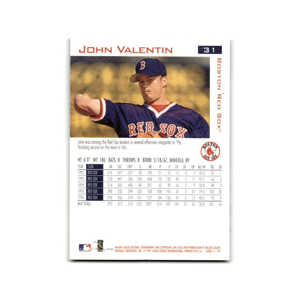 John Valentin 1997 Fleer #31 Boston Red Sox Baseball Card NM