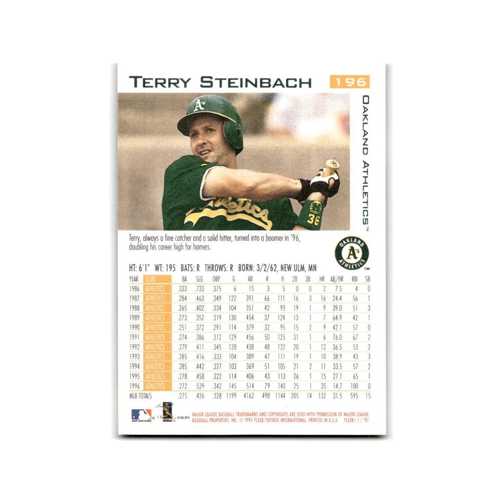 Terry Steinbach 1997 Fleer #196 Oakland Athletics Baseball Card NM