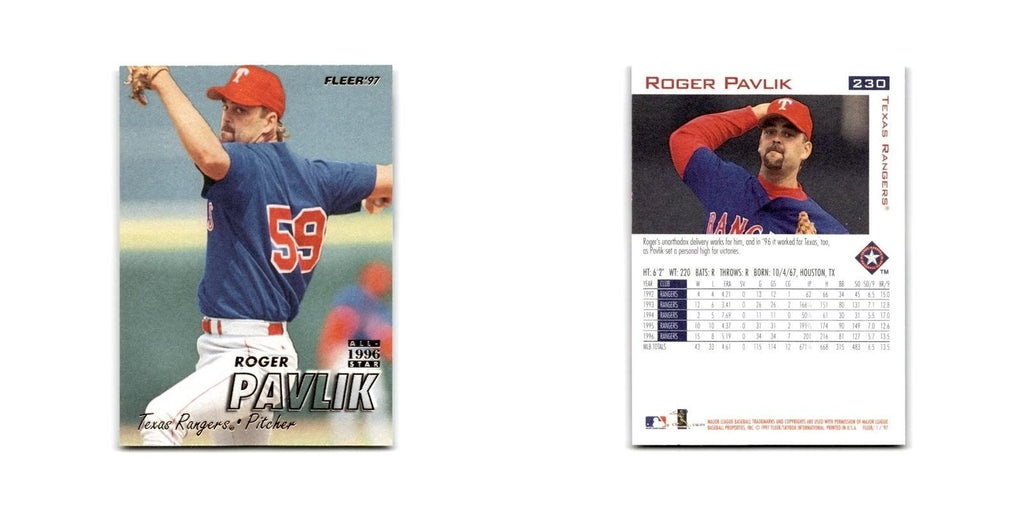 Roger Pavlik 1997 Fleer #230 Texas Rangers Baseball Card NM