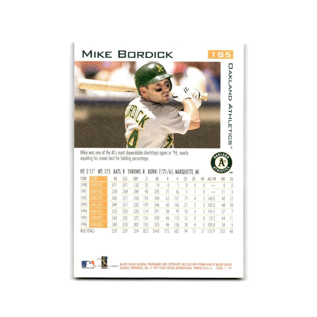 Mike Bordick 1997 Fleer #185 Oakland Athletics Baseball Card NM