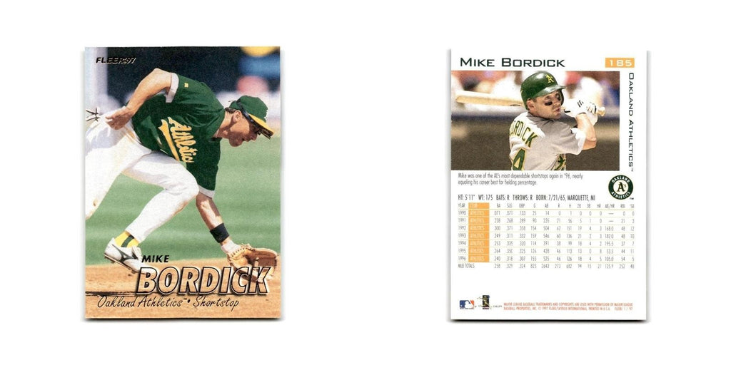 Mike Bordick 1997 Fleer #185 Oakland Athletics Baseball Card NM