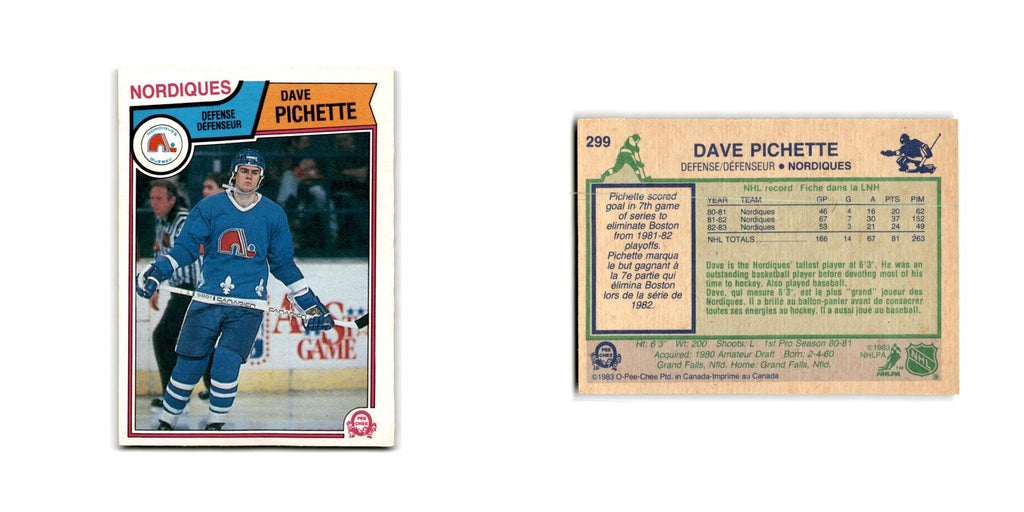 1983 O-Pee-Chee Dave Pichette Quebec Nordiques #299