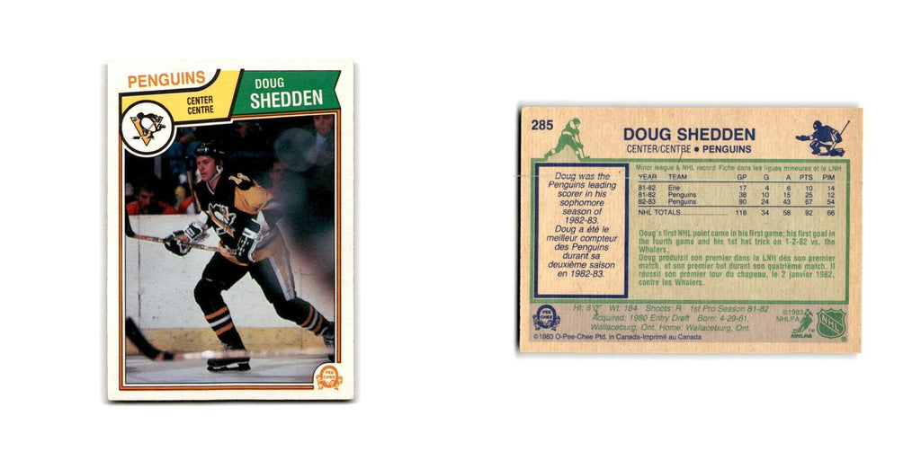 1983 O-Pee-Chee Doug Shedden RC Pittsburgh Penguins #285
