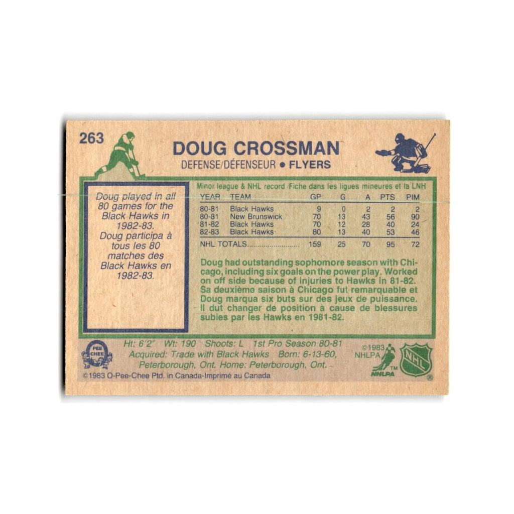 1983 O-Pee-Chee Doug Crossman Philadelphia Flyers #263