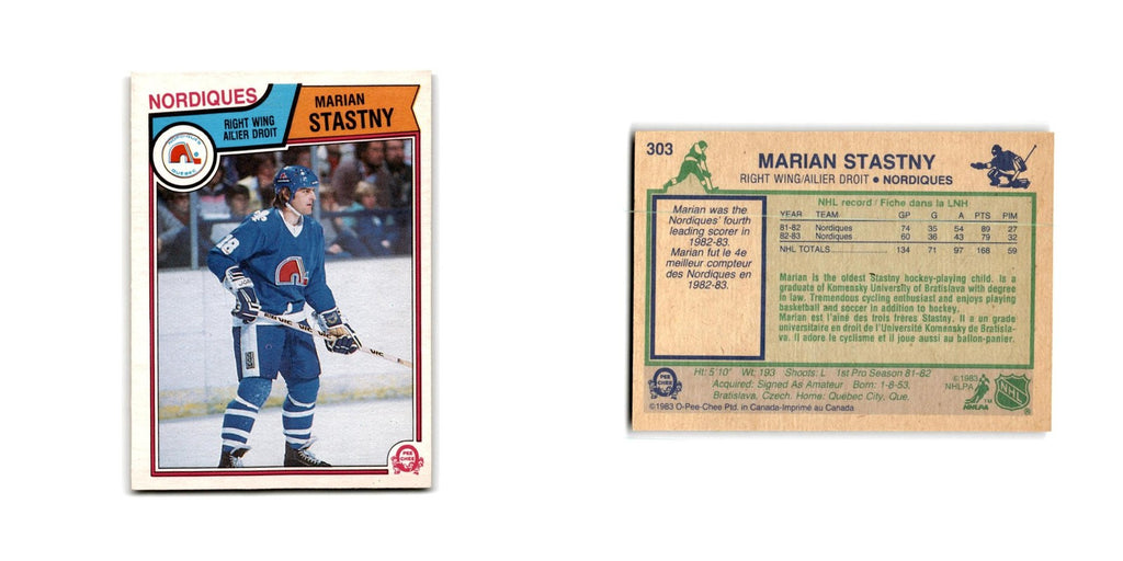 1983 O-Pee-Chee Marian Stastny Quebec Nordiques #303