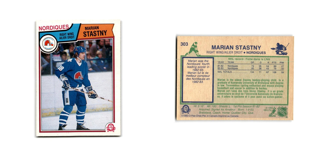 1983 O-Pee-Chee Marian Stastny Quebec Nordiques #303