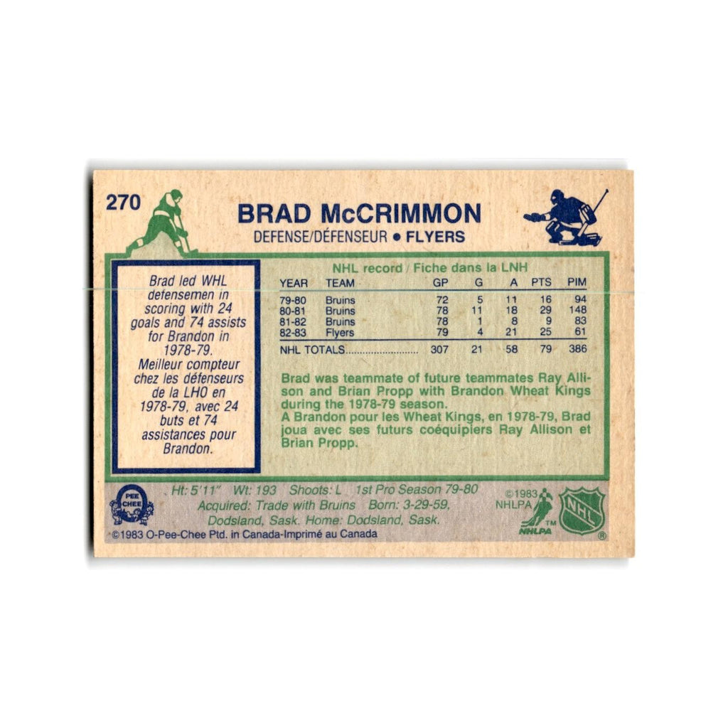 1983 O-Pee-Chee Brad McCrimmon Philadelphia Flyers #270