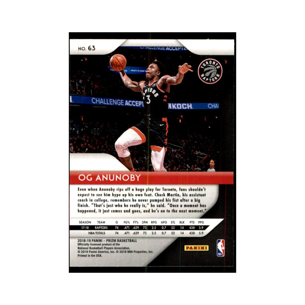 2018 Panini Prizm OG Anunoby Basketball Cards #63