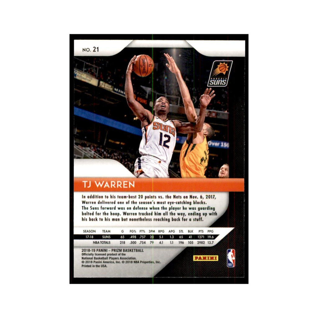 2018 Panini Prizm TJ Warren Basketball Cards #21