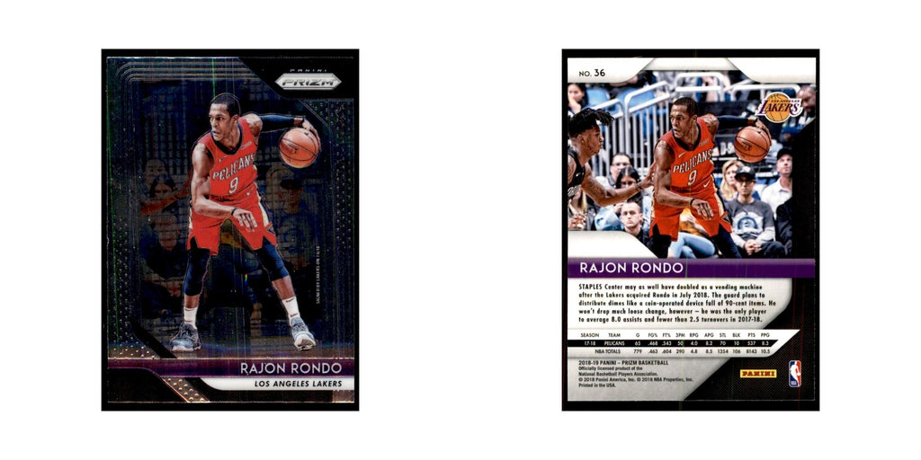 2018 Panini Prizm Rajon Rondo Basketball Cards #36