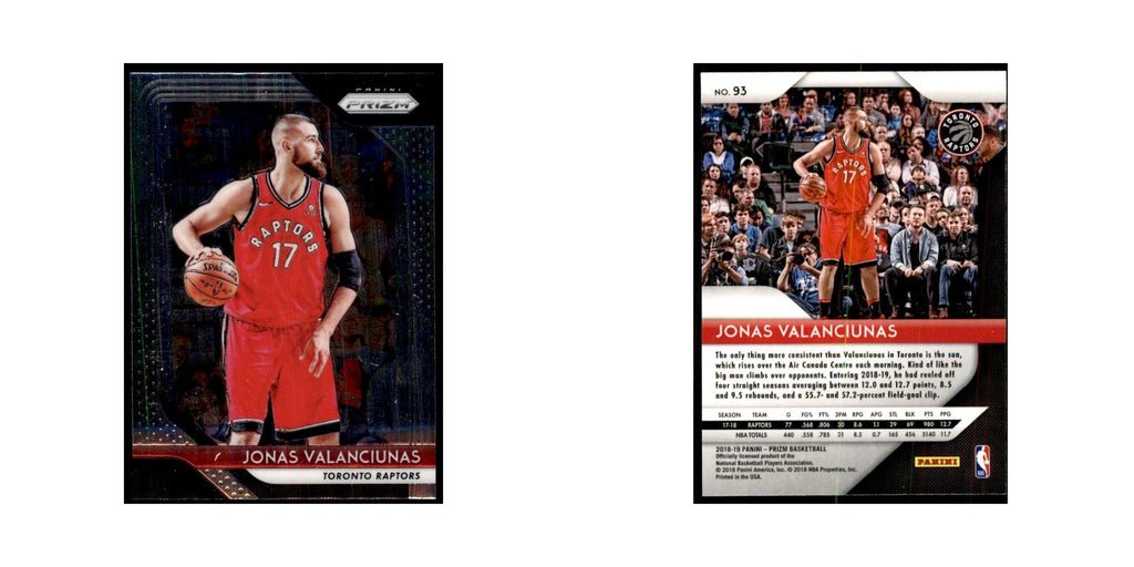 2018 Panini Prizm Jonas Valanciunas Basketball Cards #93