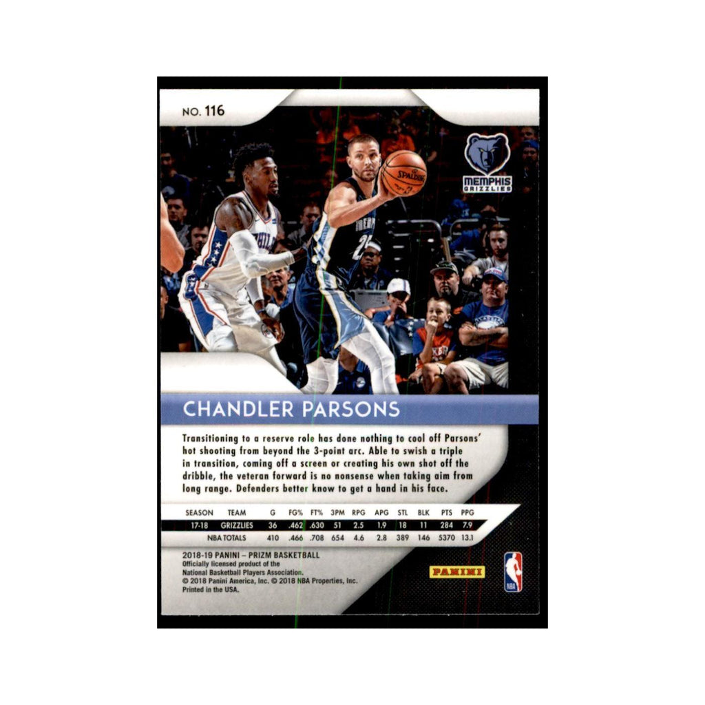 2018 Panini Prizm Chandler Parsons Basketball Cards #116
