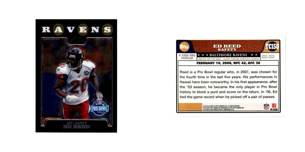 2008 Topps Chrome Ed Reed Football Cards #TC150
