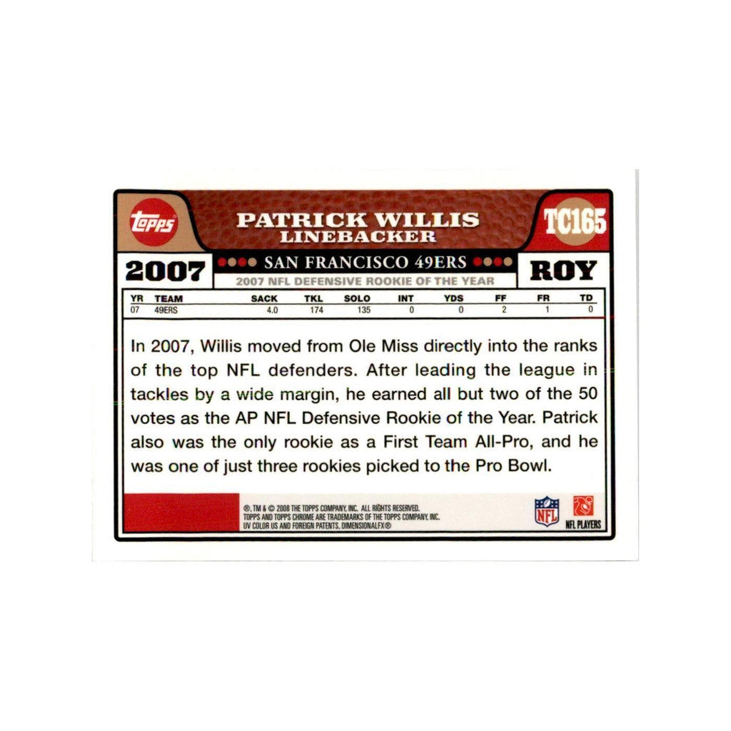 2008 Topps Chrome Patrick Willis Football Cards #TC165