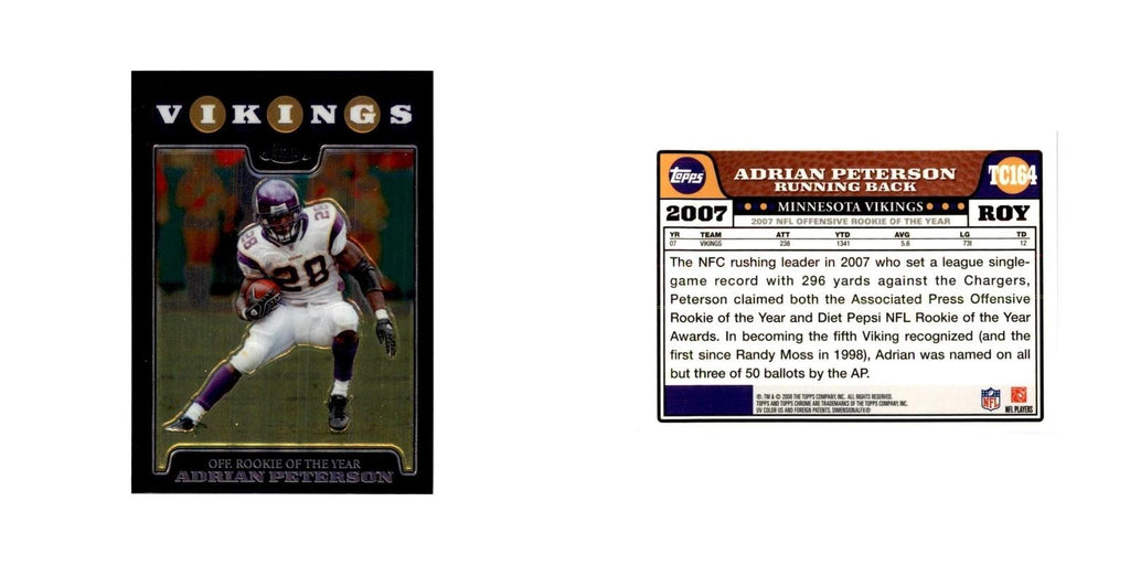 2008 Topps Chrome Adrian Peterson Football Cards #TC164