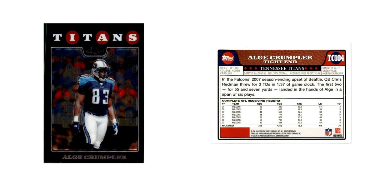 2008 Topps Chrome Alge Crumpler Football Cards #TC104