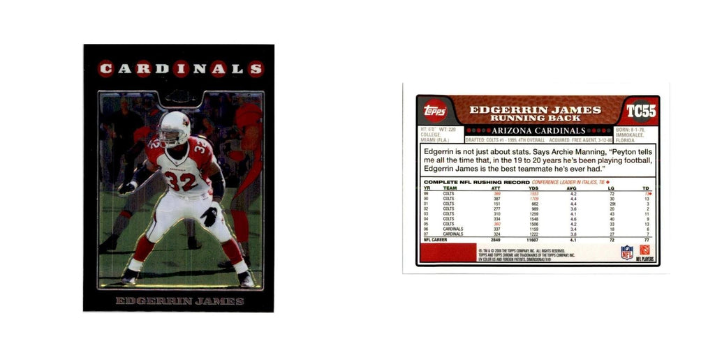 2008 Topps Chrome Edgerrin James Football Cards #TC55