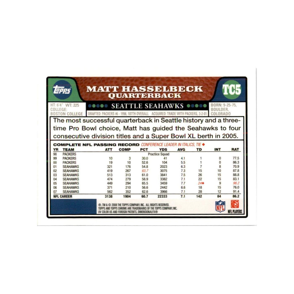 2008 Topps Chrome Matt Hasselbeck Football Cards #TC5