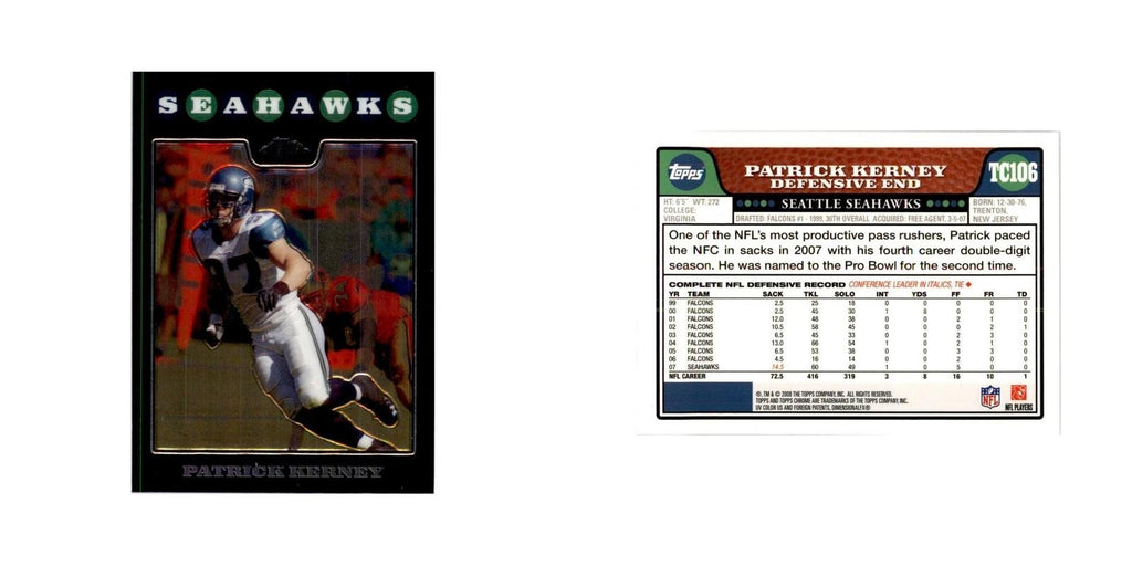2008 Topps Chrome Patrick Kerney Football Cards #TC106