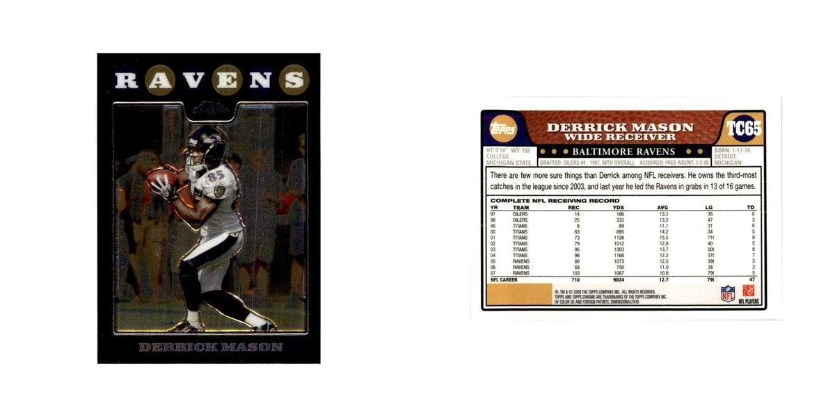2008 Topps Chrome Derrick Mason Football Cards #TC65