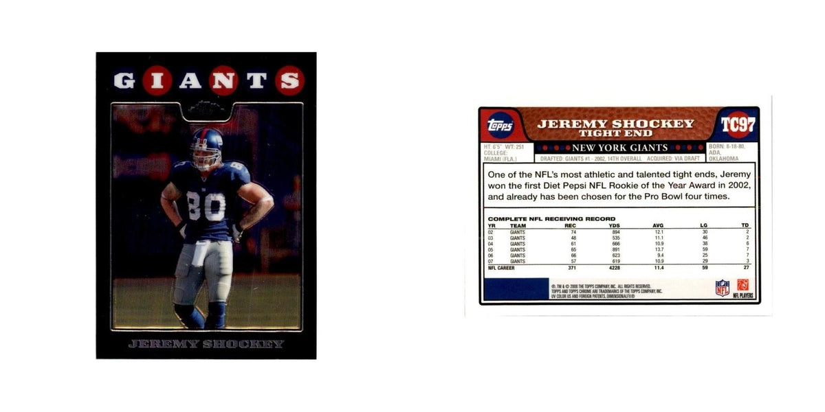 2008 Topps Chrome Jeremy Shockey Football Cards #TC97