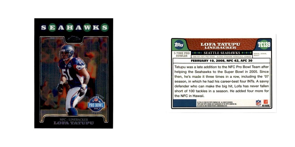 2008 Topps Chrome Lofa Tatupu Football Cards #TC139