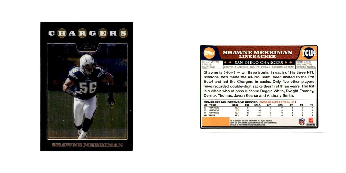 2008 Topps Chrome Shawne Merriman Football Cards #TC114
