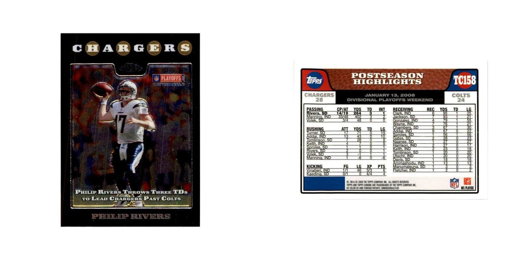 2008 Topps Chrome Philip Rivers Football Cards #TC158