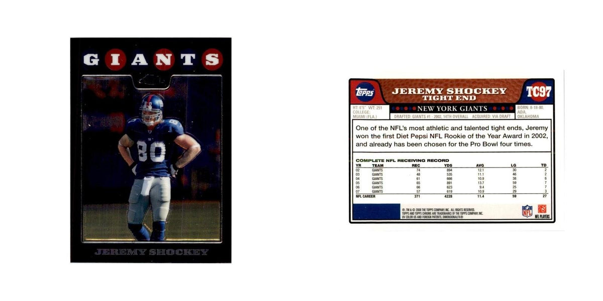 2008 Topps Chrome Jeremy Shockey Football Cards #TC97