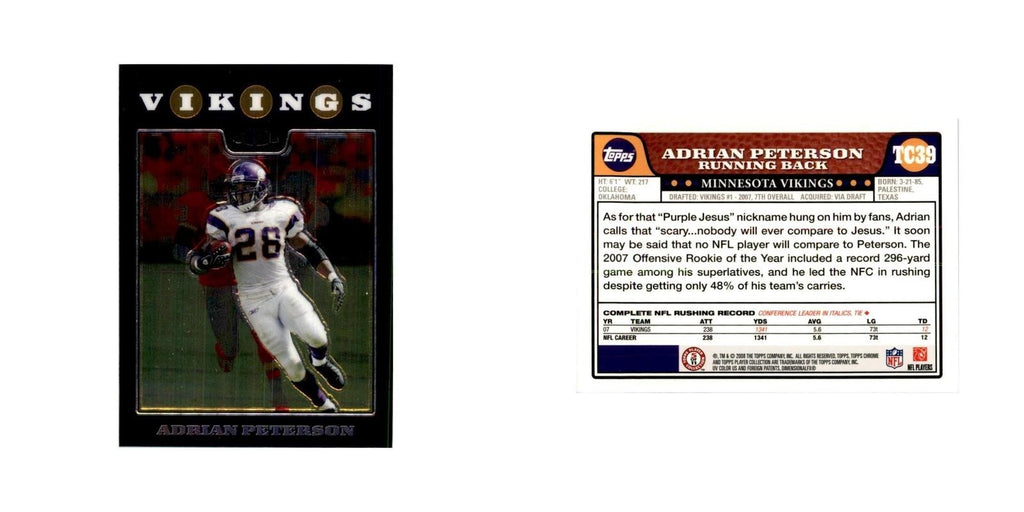 2008 Topps Chrome Adrian Peterson Football Cards #TC39