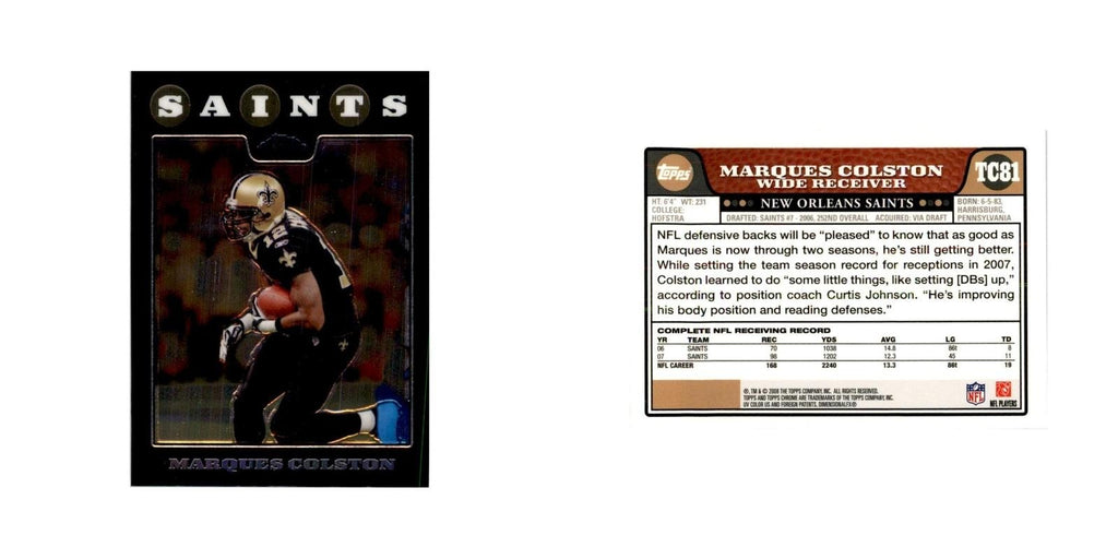 2008 Topps Chrome Marques Colston Football Cards #TC81