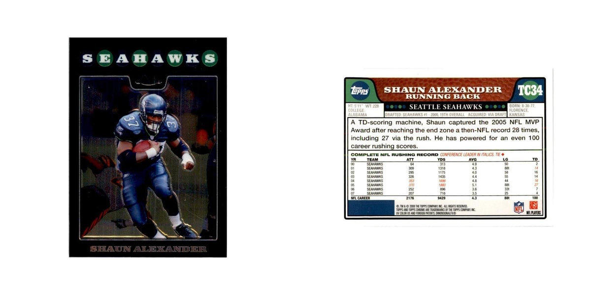 2008 Topps Chrome Shaun Alexander Football Cards #TC34