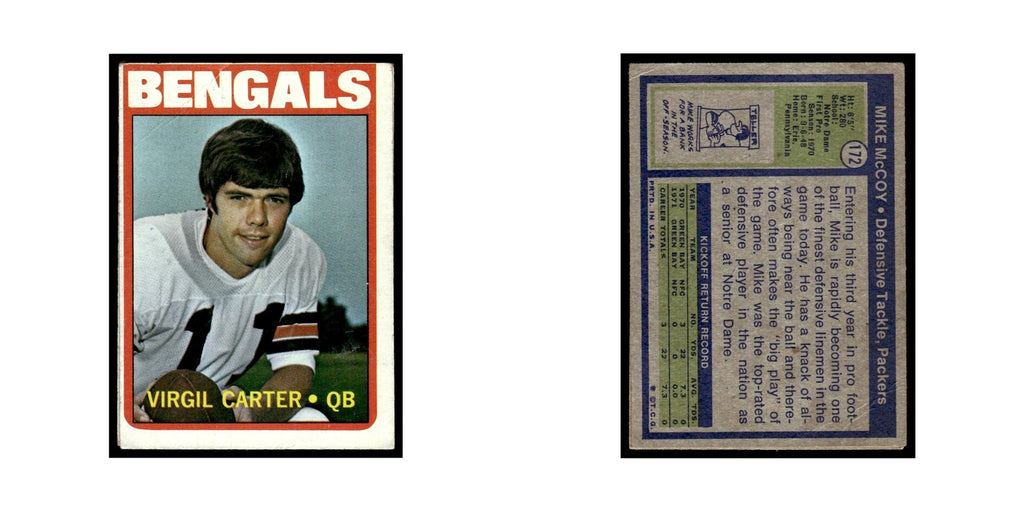 1972 Topps (Damaged) Virgil Carter Bengals #172