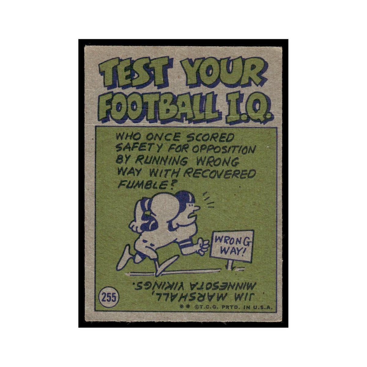 1972 Topps (Damaged) Vic Washington 49ers #255