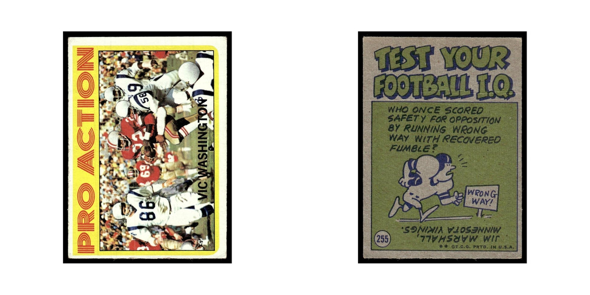 1972 Topps (Damaged) Vic Washington 49ers #255